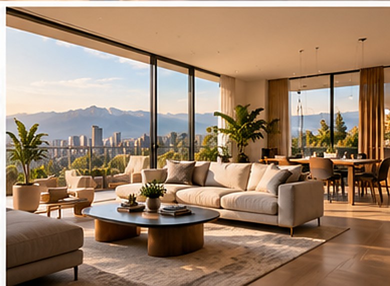 Living con vista a la cordillera