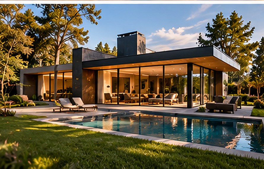 Casa moderna con piscina